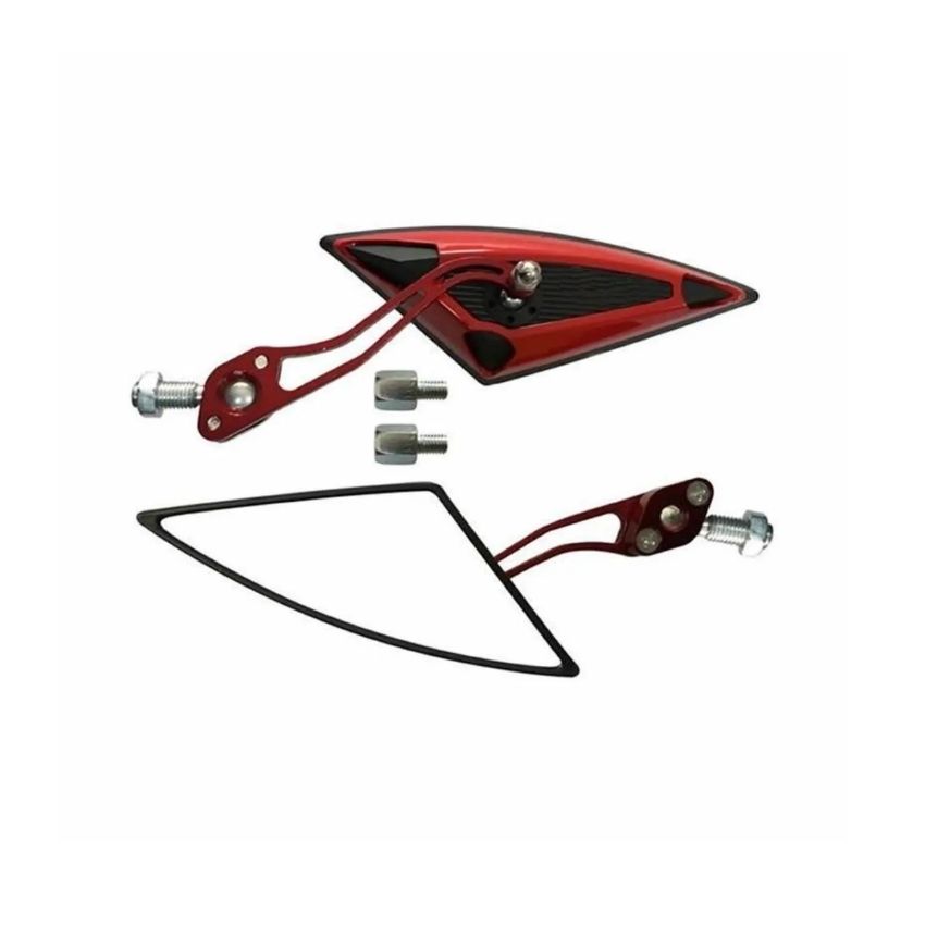 Üniversal Kırmızı Siyah Üçgen Motosiklet Aynası