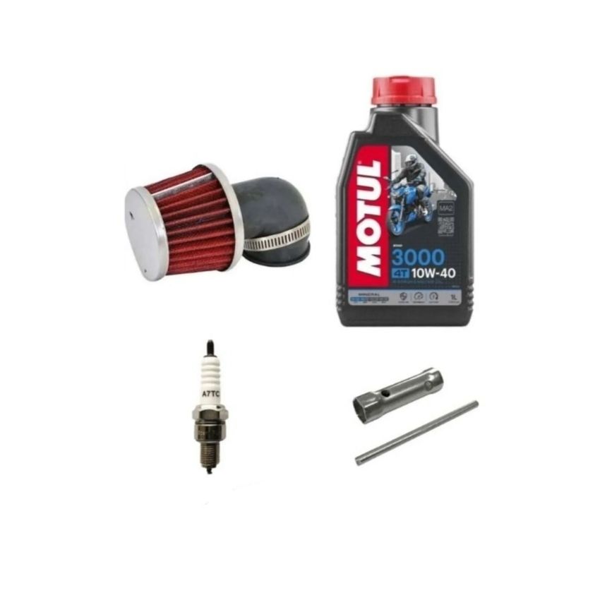 Cup Bakım Seti Armut Filtre+Buji+Buji Anahtarı+Motul 3000 10W40 Yağ